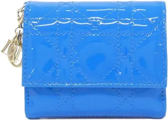 Dior Blue Leather Chain/Shoulder Wallet (Pre-Owned)