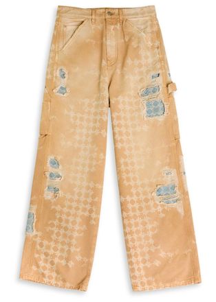 Amiri Denim Repair Logo Wide-leg Jeans - Camel - 36 (W36 / XL)