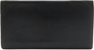 Herm&egrave;s Black Epsom Leather Long Bill Wallet (Bi-Fold) (Pre-Owned)