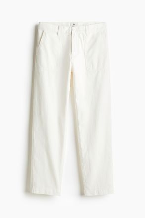 H&M Baumwollhose in Regular Fit - White