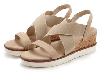 Lascana Sommerschuh offene Schuhspitze, elastische Riemen, Textil-Obermaterial