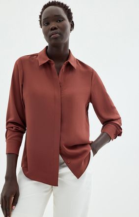 Contemporaine Womens Silky hidden placket shirt