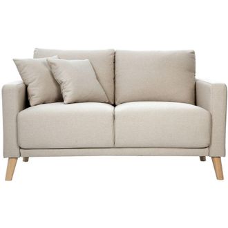 Miliboo Miliboo - Divano 2 posti in tessuto beige e legno chiaro munik