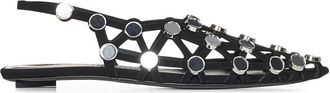 The Attico Grid Ballerinas - Dames - Ballerinas - Zwart - 38 EU - Leer - Schoenen
