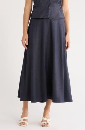Max Studio Topstitched A-Line Maxi Skirt in Indigo at Nordstrom Rack, Size X-Small