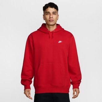Nike Mens Club Pullover Hoodie - University Red/University Red/White Size 3XL