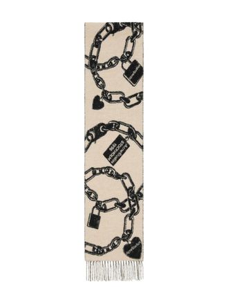 Acne Studios chain fringe scarf - Neutrals