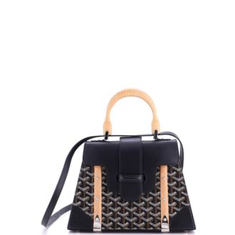Goyard Saigon Top Handle Bag Coated Canvas with Leather PM