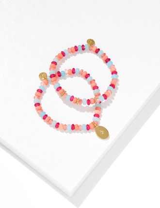 Talbots Celestine Stretch Bracelet Set - Strawberry Ice - 001 Talbots