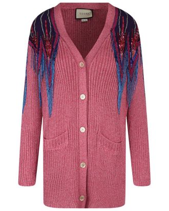 Gucci Sequin & Fringe Cardigan