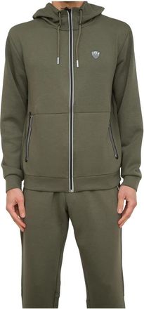 Emporio Armani Sweatshirt met rits - Heren - Vesten met rits - Groen - S - Polyester - Hoodies & sweatvesten