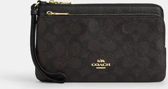 Coach Double Zip Wallet In Signature Canvas