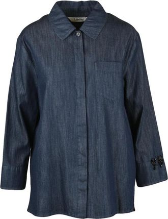 Max Mara Overhemden, Dames, Blauw, 2Xs, Denim, Ellen Denim Shirt