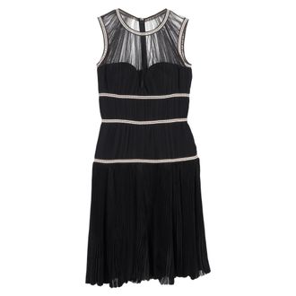 Alexander McQueen Alexander McQueen knielange jurk in zwart polyamide