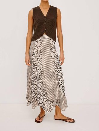Rails Felina Midi Skirt In Espresso Daisy Gingham Mix