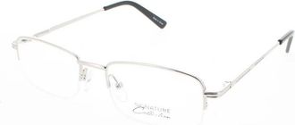Signature Unisex Silver Tone Rectangular Eyeglass Frames 1085Silver50