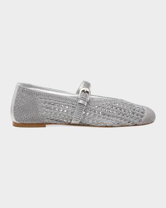 Stuart Weitzman Leora Crochet Mary Jane Ballerina Flats