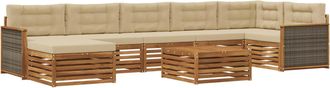 vidaXL Conjunto De Sof&aacute;s De Exterior 8 Uds. Natural Y Beige Vidaxl