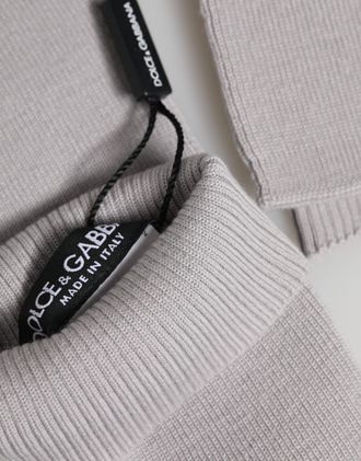 Dolce & Gabbana Gray Virgin Wool Knitted Fingerless Men Mens Gloves
