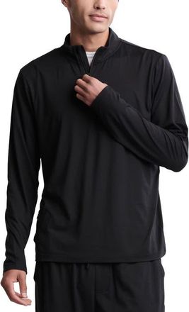Barefoot Dreams Malibu Collection Butterchic Half Zip Sweatshirt in Black at Nordstrom, Size Xx-Large