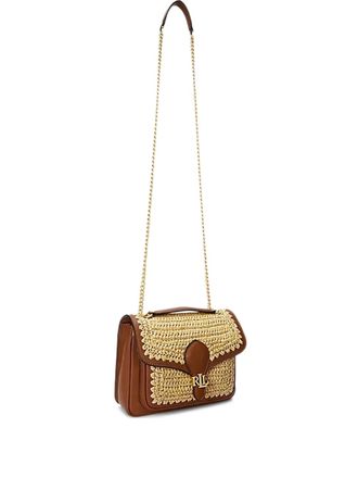 Lauren Ralph Lauren small Bradley shoulder bag - women - Straw/Calf Leather - OS - Neutrals