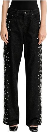 Gestuz Gzlee Wijde Jeans - Dames - Regular Fit Jeans - Zwart - W27 - Katoen - Jeans