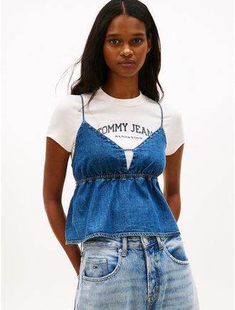 Tommy Hilfiger Womens Tommy Jeans Chambray Tank Top - Blue - XS