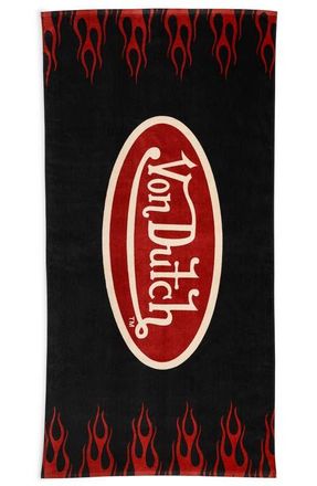 Von Dutch Iconic Y2K 100% Cotton 30x60 Beach Towel | Hot Pink Cheetah in Nitro at Nordstrom