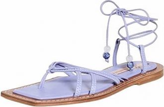 Zimmermann Womens Skinny Strap Tie Flat Sandal In Lilac
