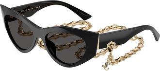 Jimmy Choo London Stijlvolle zonnebril in zwart - Dames - Zonnebrillen - Zwart - 53 MM - Accessoires