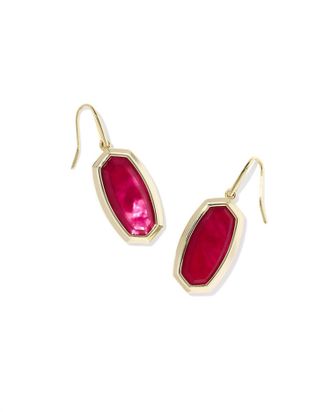 Kendra Scott Womens Dani Bezel Drop Earrings In Gold Carmine Red Illusion