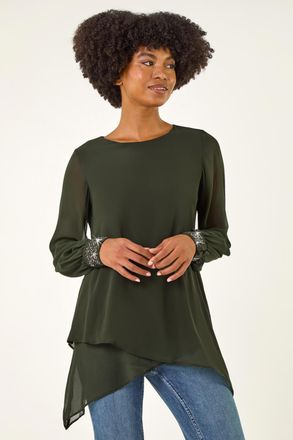 Roman Sparkly Detail Layered Top