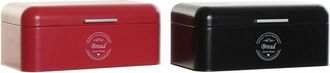 DKD Home Decor Cesta Para Pan Dkd Home Decor Rojo Negro Metal (42.5 X 24 X 17 Cm) (2 Pcs)