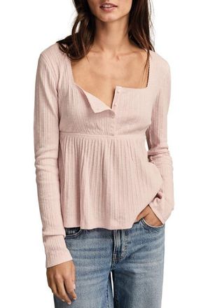 Lucky Brand Babydoll Henley Top in Sepia Rose at Nordstrom, Size Small