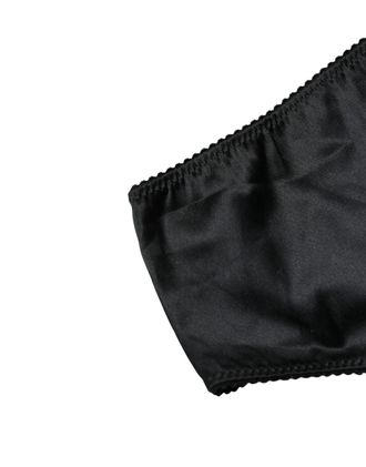 Dolce & Gabbana Womens Black Silk Stretch Mid Waist Brief Panty Underwear Elastane Clothing