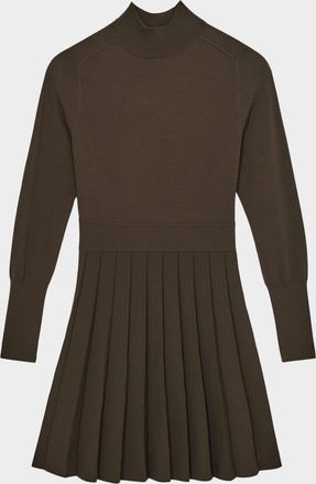 Reiss Lici Belted Knitted Skater Mini Dress