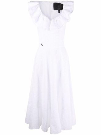 Philipp Plein lace-design midi dress - women - Cotton - L - White