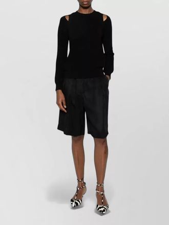 Elisabetta Franchi knit sweatshirt crew neck shoulder cutouts