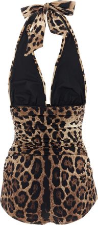 Dolce & Gabbana Womens Brown Polyamide One-Piece Swimsuit Clothing