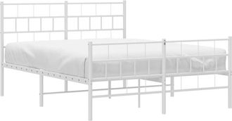 vidaXL Vidaxl - Estructura cama sin colchón con estribo metal blanco 120x200 cm