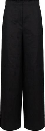 Max Mara Garibo Wide-Leg Broek - Dames - Wijde Broeken - Zwart - S - Katoen - Broeken