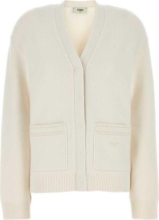 Fendi White Cashmere Cardigan