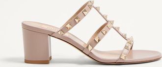 Valentino Garavani Rockstud Calfskin Leather Slide Sandal 60 Mm Wo