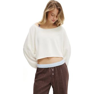 Cotton On Womens Off The Shoulder Cropped Knit in Coconut Milk at Nordstrom, Size Xxx-Small