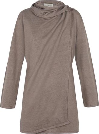 Cortana Linnen Wrap Top Botanica - Dames - Vesten - Grijs - L - Linnen - Truien & Vesten