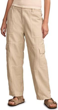 Lucky Brand Straight Leg Slub Cargo Pants in Tofu at Nordstrom Rack, Size X-Large