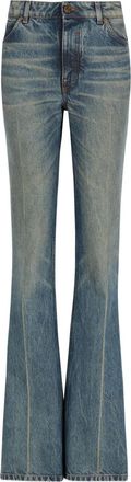 Balmain Jeans svasati con effetto schiarito - Blu