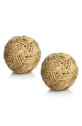Zodax Set of 2 Rattan Decorative Balls in Natural at Nordstrom Rack
