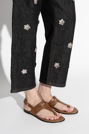 Furla Heritage Leather Sandals, Womens, Brown