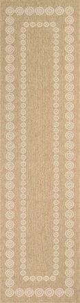 Nazar Rugs Alfombra interior/exterior efecto yute geom&eacute;trico blanco 80x300